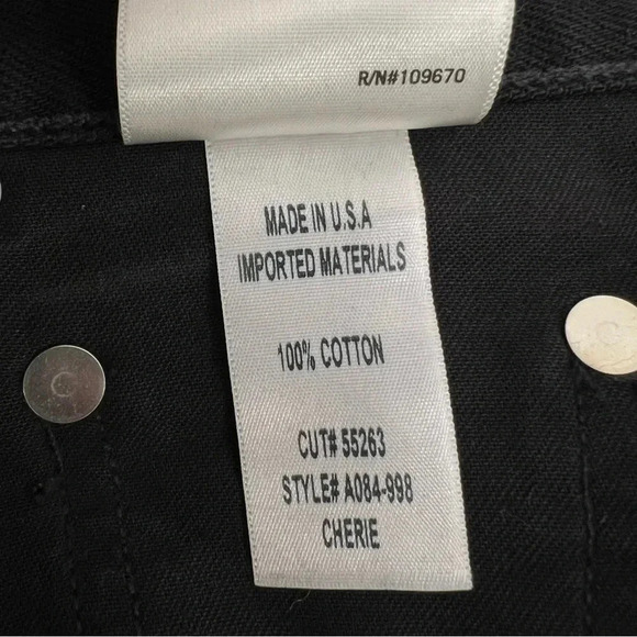 AGOLDE Cherie High Rise Straight Jeans in Distortion Black Distressed Size 24 - Picture 10 of 13